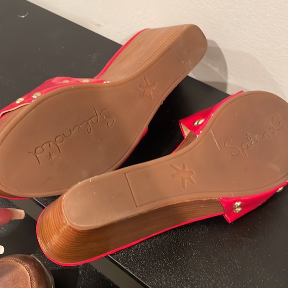 Splendid Greenville Red Faux Patent Leather Platform Sandals 7 - Picture 4 of 7